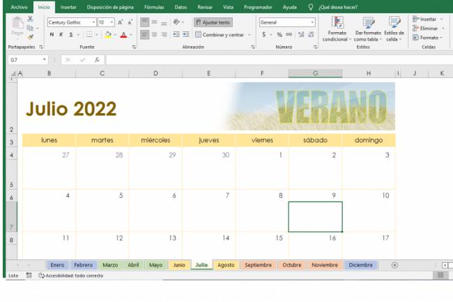 Calendario Mensual