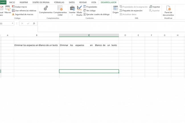 Elimina Espacios en Blanco